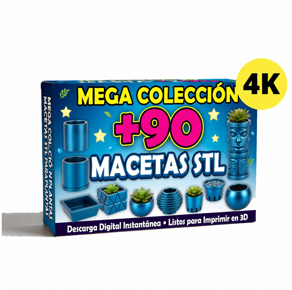 MEGA Colección +90 Macetas STL para Impresión 3D - Archivos para Plantas y Jardín