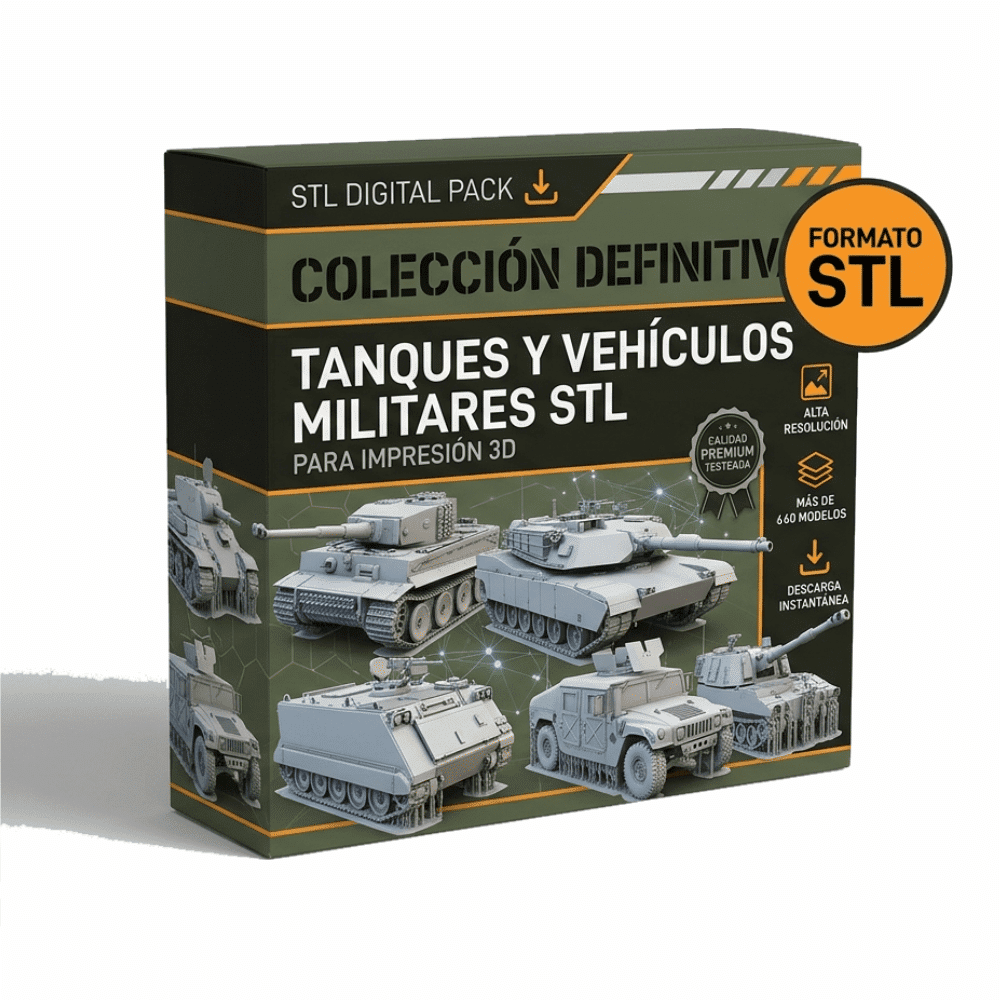 Mega Colección de Tanques y Vehículos Militares STL para Impresión 3D - Alta Resolución